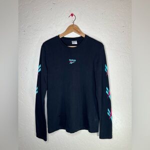 Reebok Long Sleeve Vector Tee Black Shirt | Small